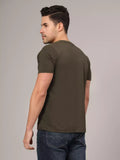 Puneri - Sukhiaatma Unisex Graphic Printed Olive T-shirt