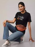 Donut Care - Sukhiaatma Unisex Graphic Printed Black T-shirt
