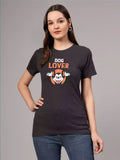 Dog lover - Sukhiaatma Unisex Graphic Printed Charcoal Grey T-shirt