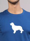 Golden - Sukhiaatma Unisex Graphic Printed Royal Blue T-shirt