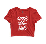 Good Vibe's Only - Sukhiaatma Unisex Graphic Printed Red Crop Top