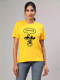 Hummm - Sukhiaatma Unisex Graphic Printed YellowT-shirt