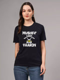 Musafir hu - Sukhiaatma Unisex Graphic Printed Black T-shirt