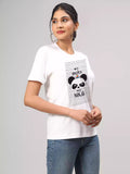 Ninja - Sukhiaatma Unisex Graphic Printed White T-shirt