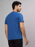 Golden - Sukhiaatma Unisex Graphic Printed Royal Blue T-shirt
