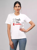 Single Taken - Sukhiaatma Unisex Graphic Printed White T-shirt