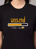 Weekend Loading - Sukhiaatma Unisex Graphic Printed Black T-shirt