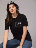 WTF - Sukhiaatma Unisex Graphic Pocket Printed Black T-shirt