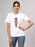 Yumm - Sukhiaatma Unisex Graphic Printed White T-shirt