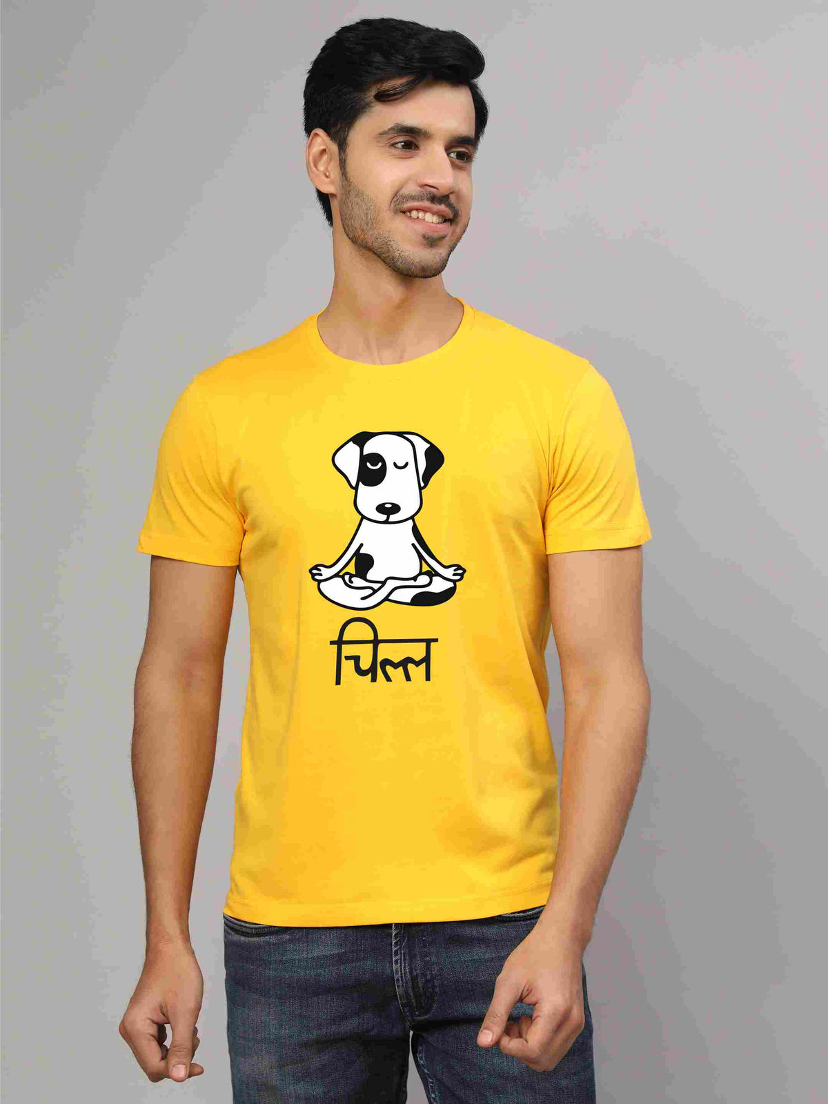 Chill - Sukhiaatma Unisex Graphic Printed Yellow T-shirt