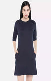 Navy Blue Basic - Sukhiaatma Designer T-shirt Dress