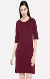 Maroon Basic - Sukhiaatma Designer T-shirt Dress