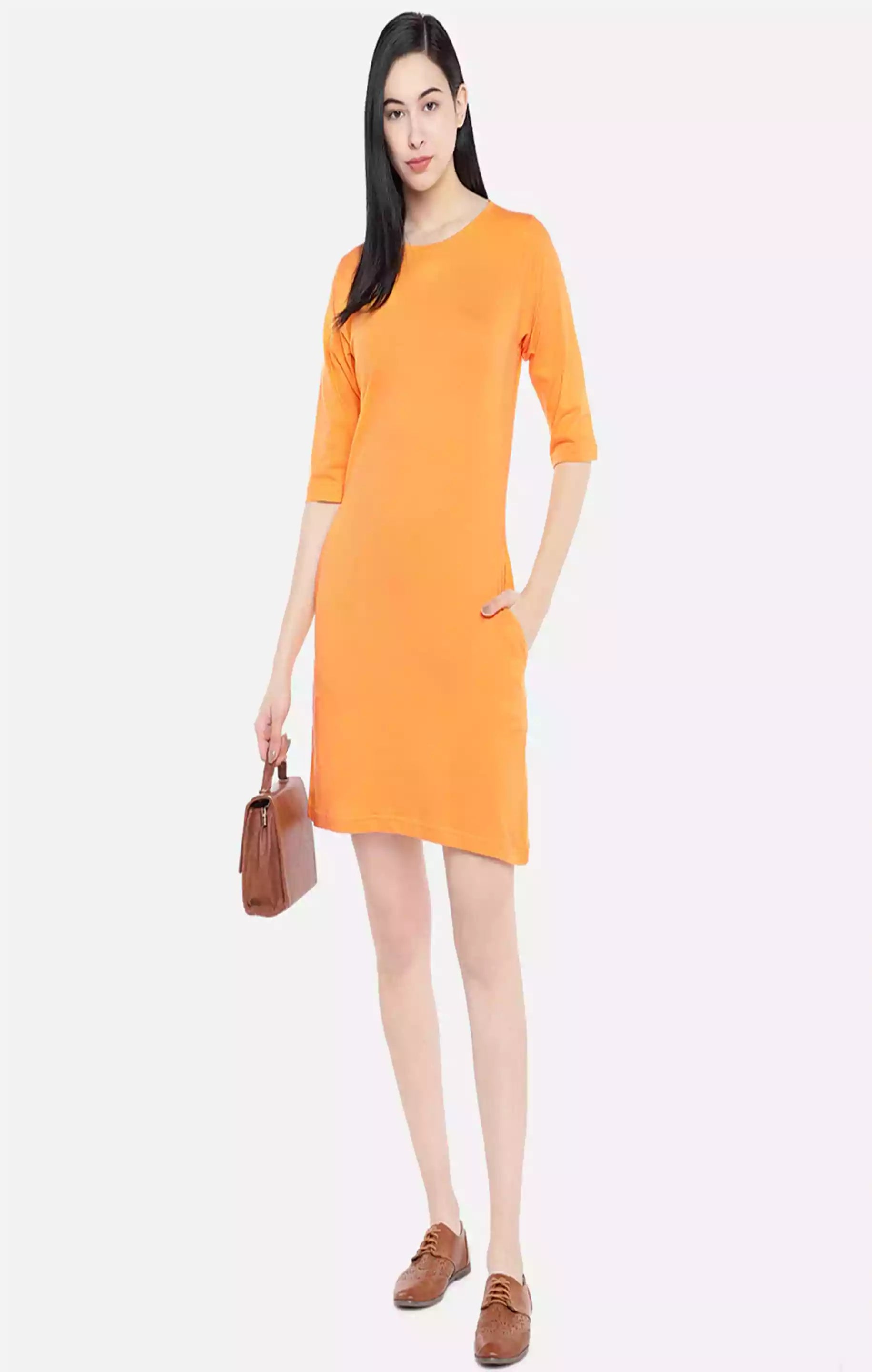 Golden Yellow Basic - Sukhiaatma Designer T-shirt Dress