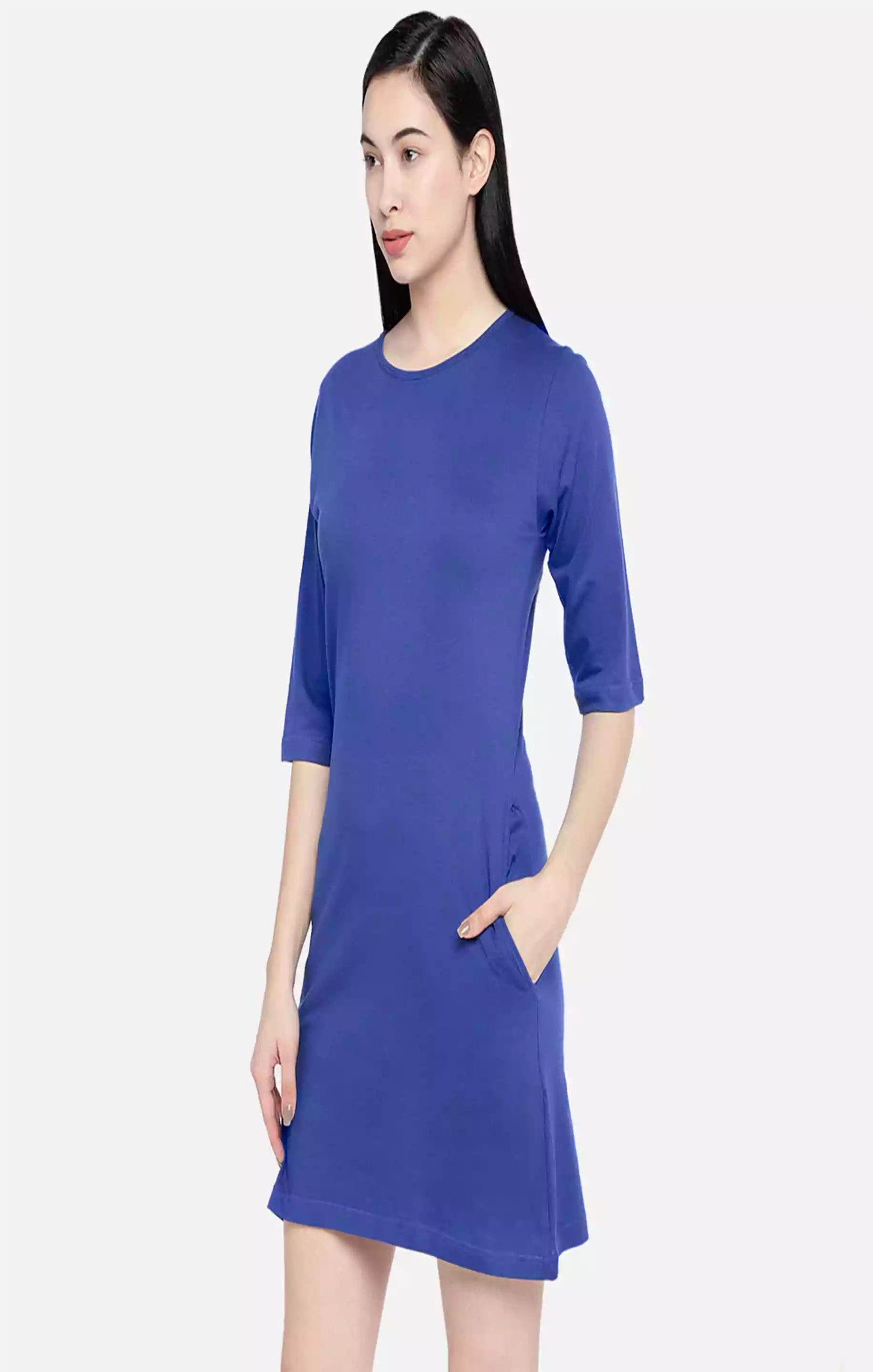 Royal Blue Basic - Sukhiaatma Designer T-shirt Dress