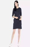 Navy Blue Basic - Sukhiaatma Designer T-shirt Dress