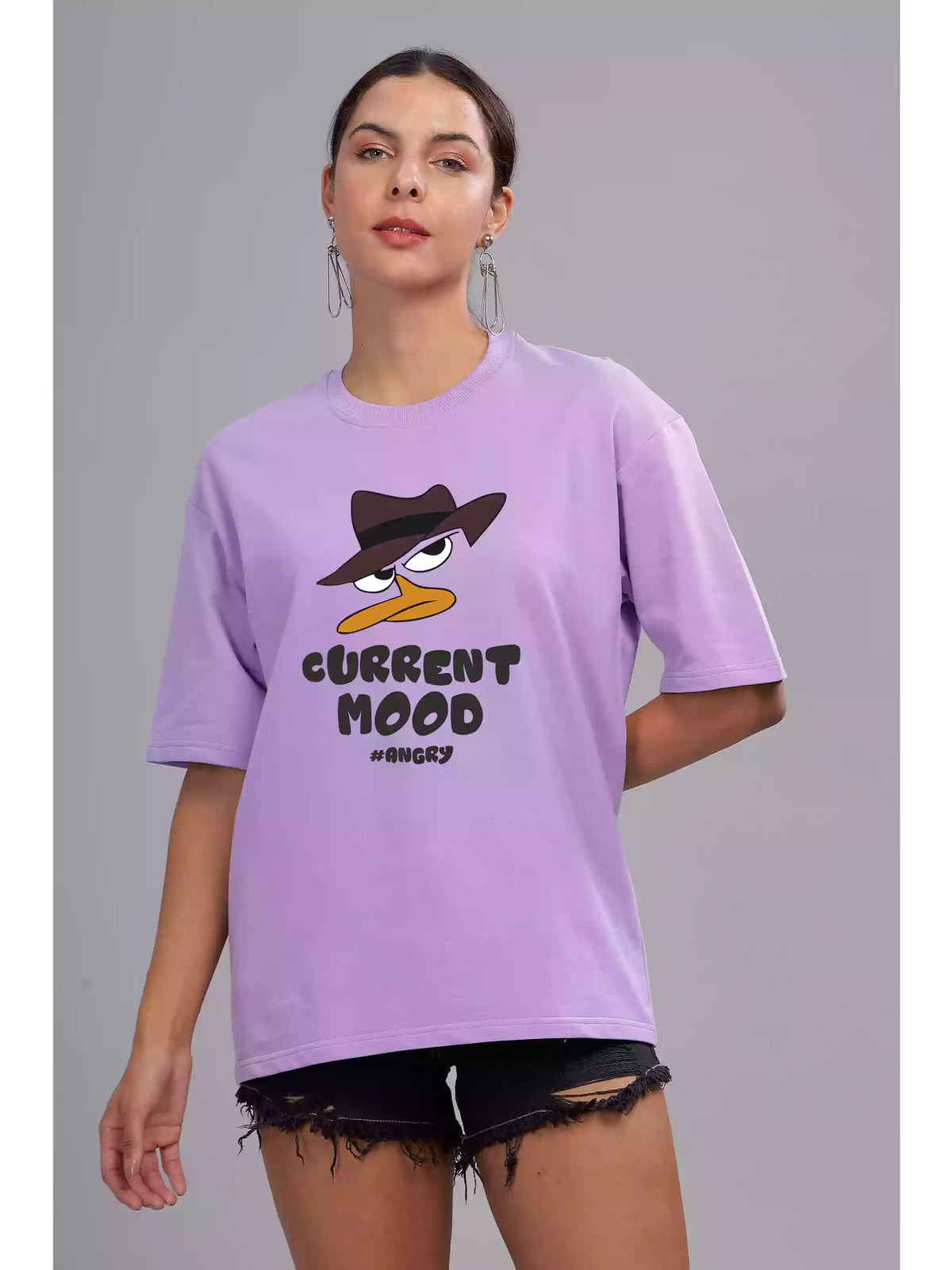 Current Mood - Sukhiaatma Unisex Oversize Lavender T-shirt