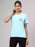 FML New - Sukhiaatma Unisex pocket Printed Aqua Blue T-shirt