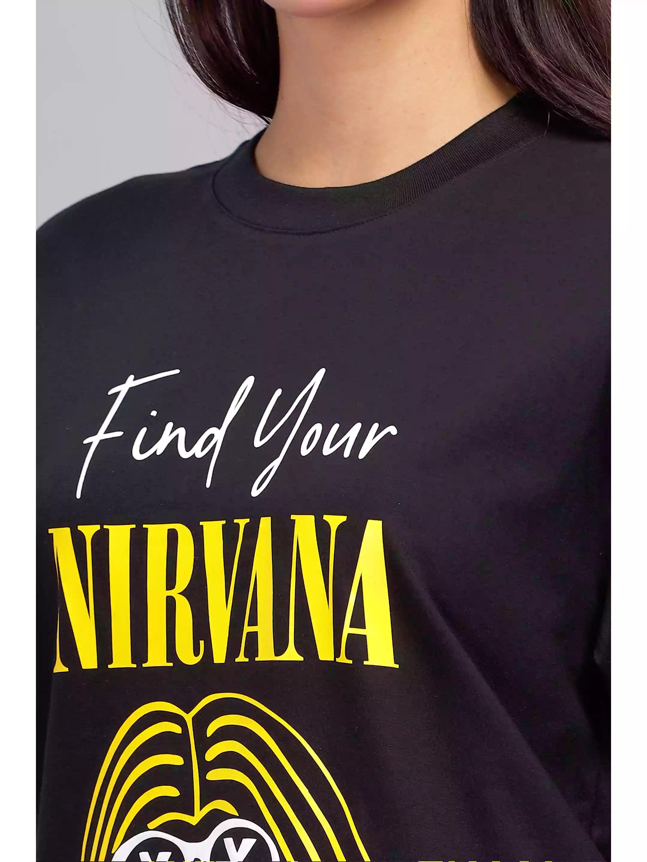 Find your NIRVANA - Sukhiaatma Unisex Oversize Black T-shirt