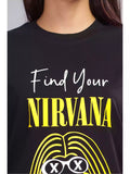 Find your NIRVANA - Sukhiaatma Unisex Oversize Black T-shirt