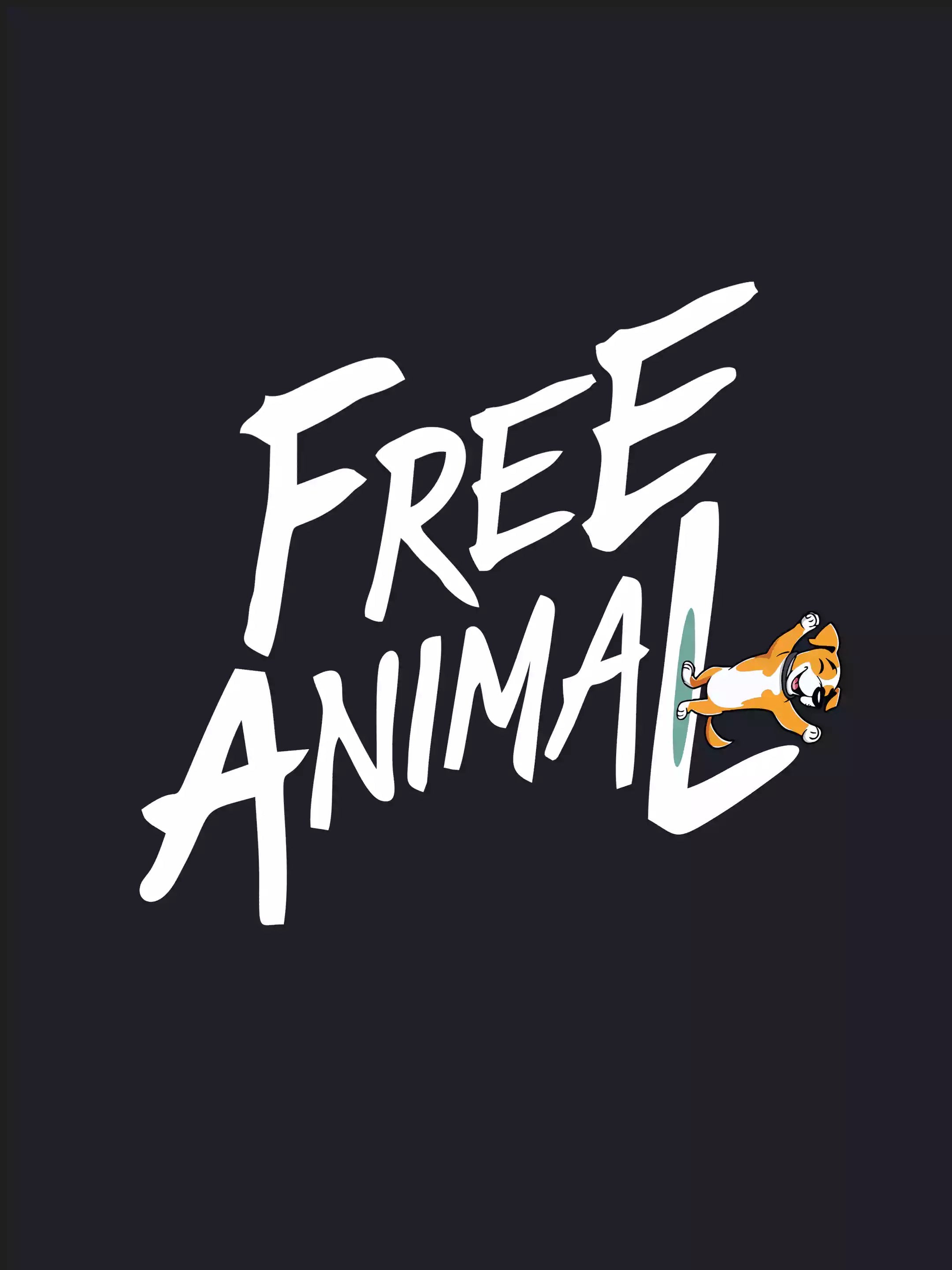 Free Animal - Sukhiaatma Unisex Graphic Printed Navy Blue T-shirt