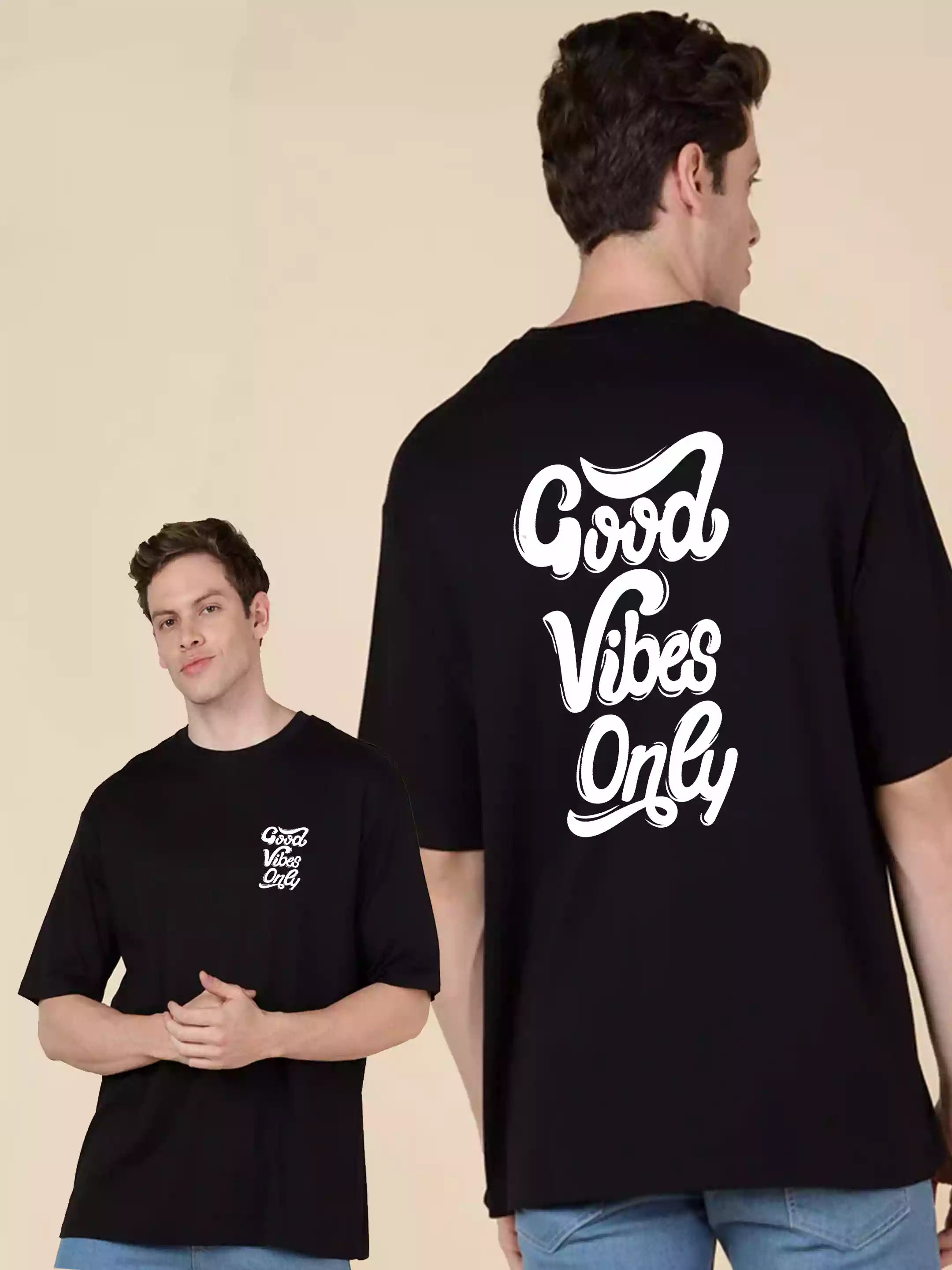 Good Vibes Only Over sized Black - Sukhiaatma Unisex T-shirt