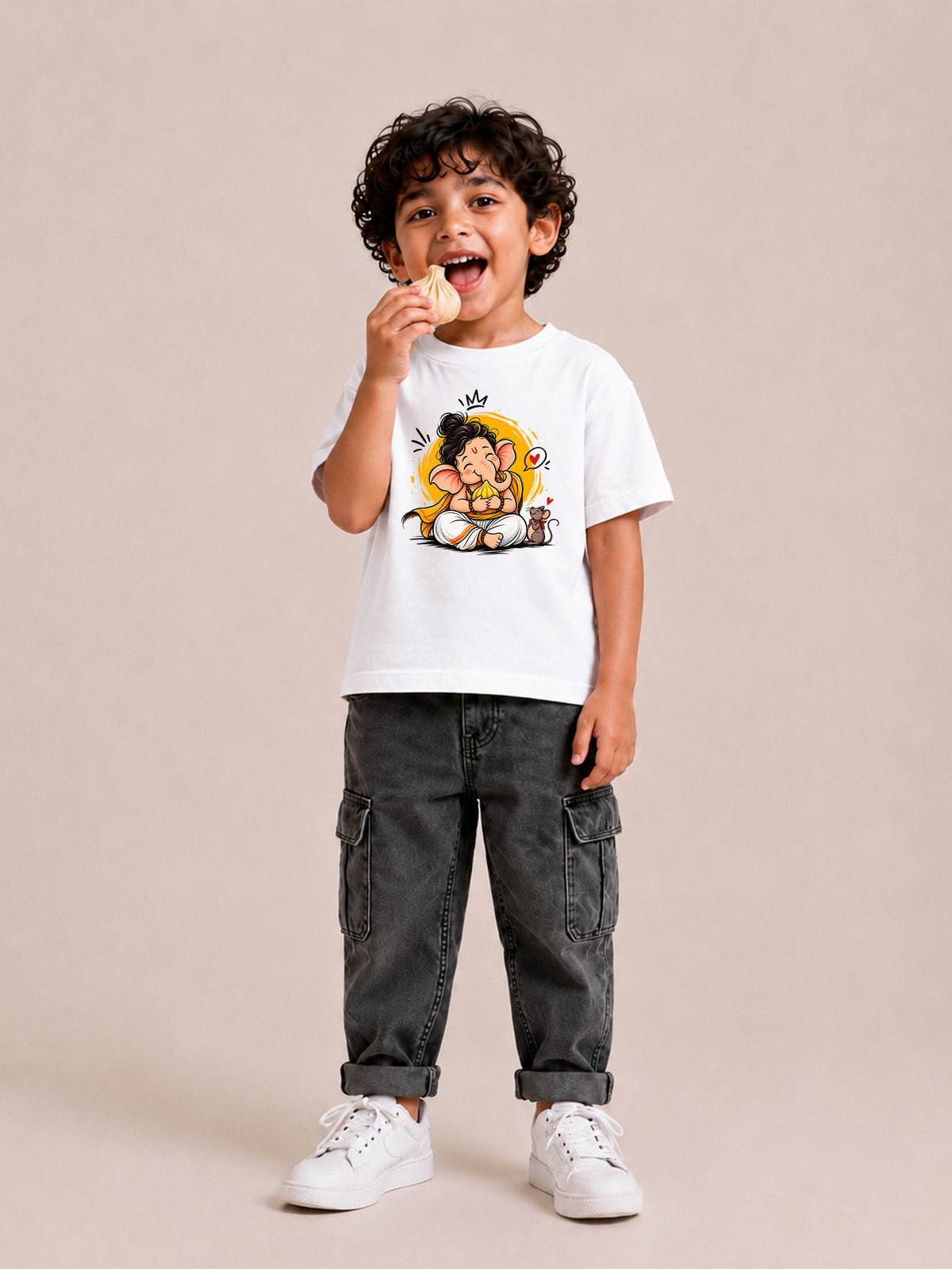 Ganesh C2 - White - Sukhiaatma Ganpati T-shirt