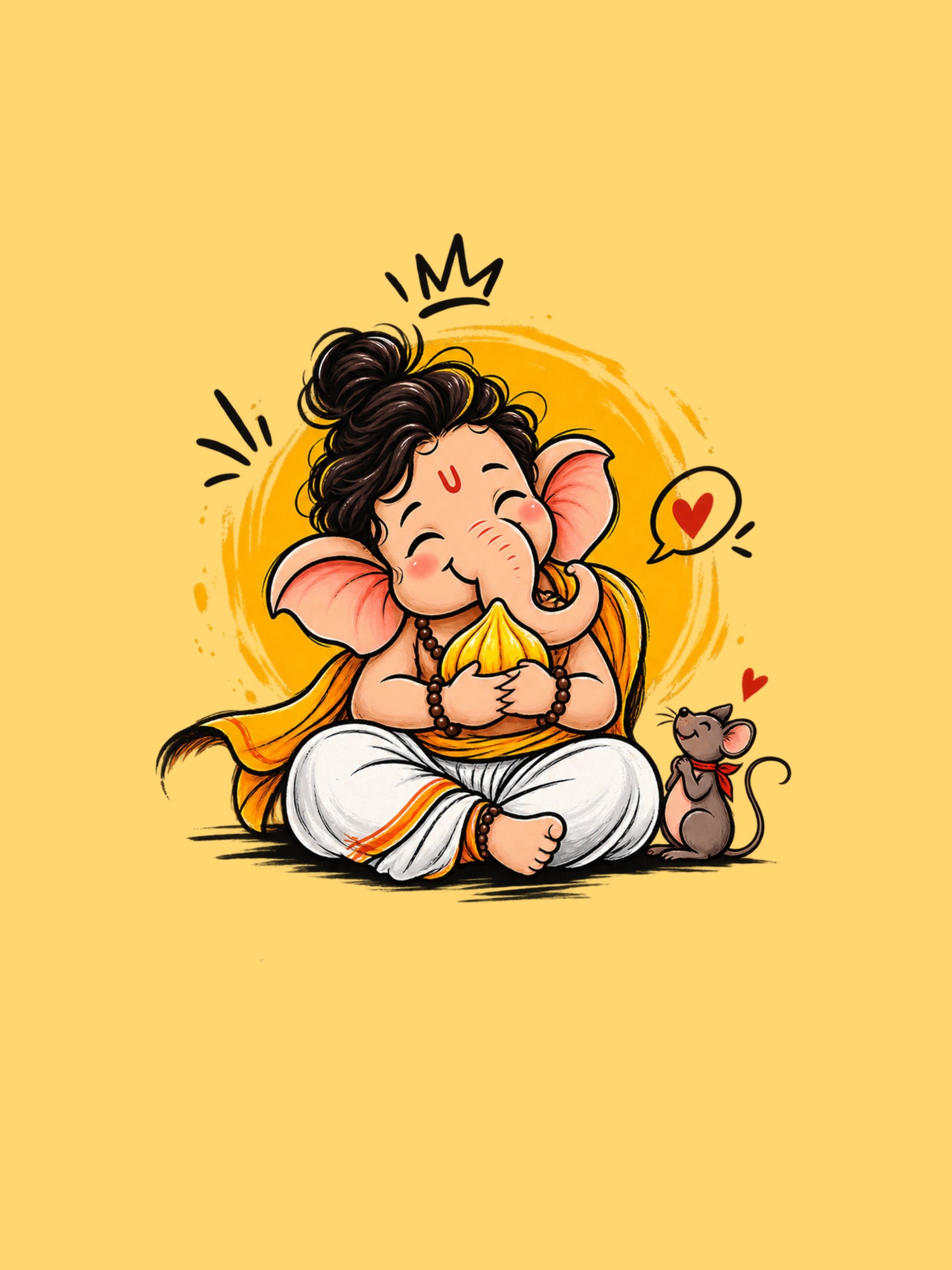 Ganesh C2 - Yellow - Sukhiaatma Ganpati T-shirt