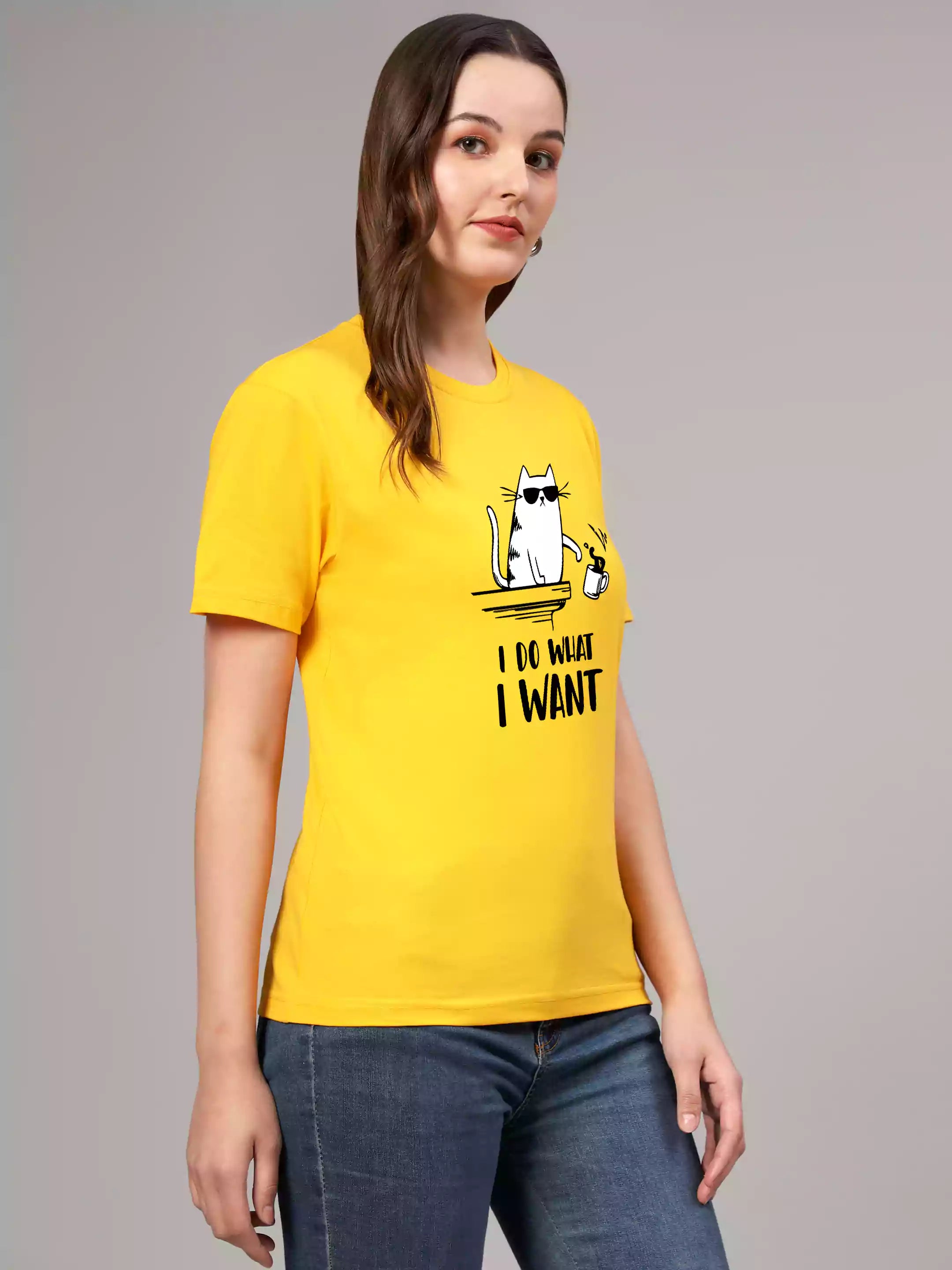 I DO WHAT I WANT - Sukhiaatma Unisex Graphic Printed Yellow T-shirt