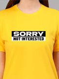 Not Interested - Sukhiaatma Unisex Graphic Printed Yellow T-shirt