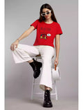 Rejected by - Sukhiaatma Female Fit Red T-shirt