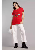 Rejected by - Sukhiaatma Female Fit Red T-shirt