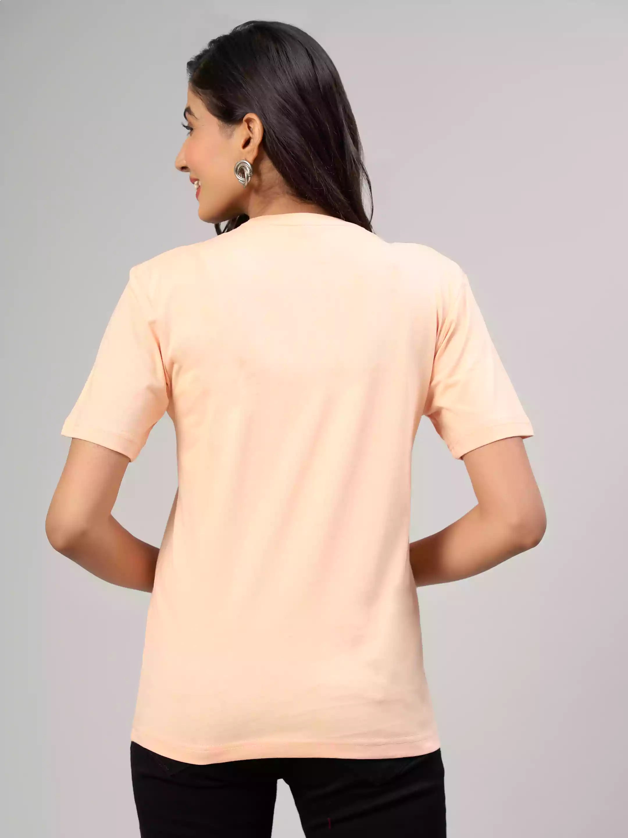 MHJ - sin cos theta Unisex Graphic Printed RF Peach T-shirt