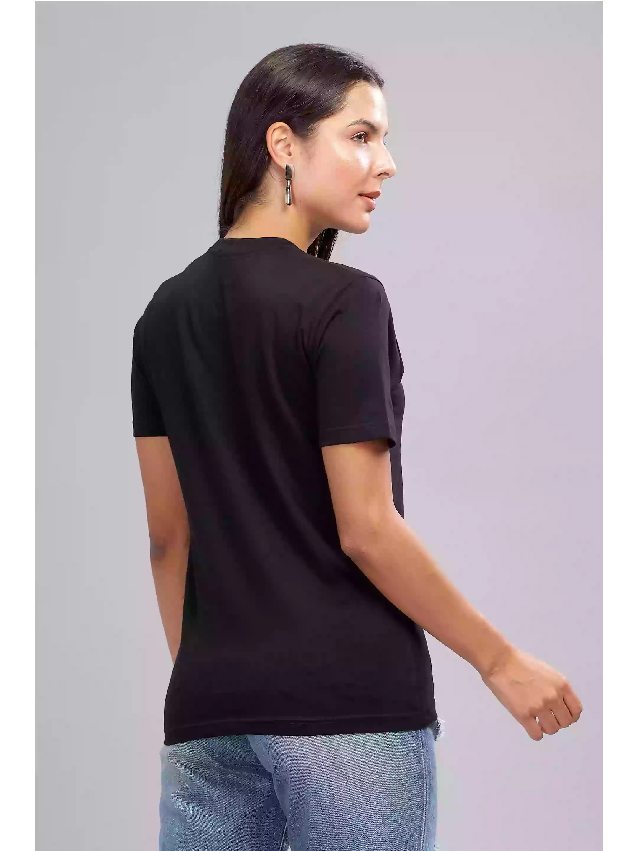 MHJ - SuperPower Unisex Graphic Printed RF Black T-shirt