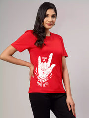 Heavy Metal - Sukhiaatma Unisex Graphic Printed RedT-shirt
