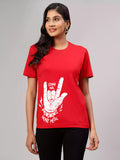 Heavy Metal - Sukhiaatma Unisex Graphic Printed Red T-shirt