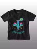 Stay Groovy - Sukhiaatma Unisex Graphic Printed Kids Black T-shirt