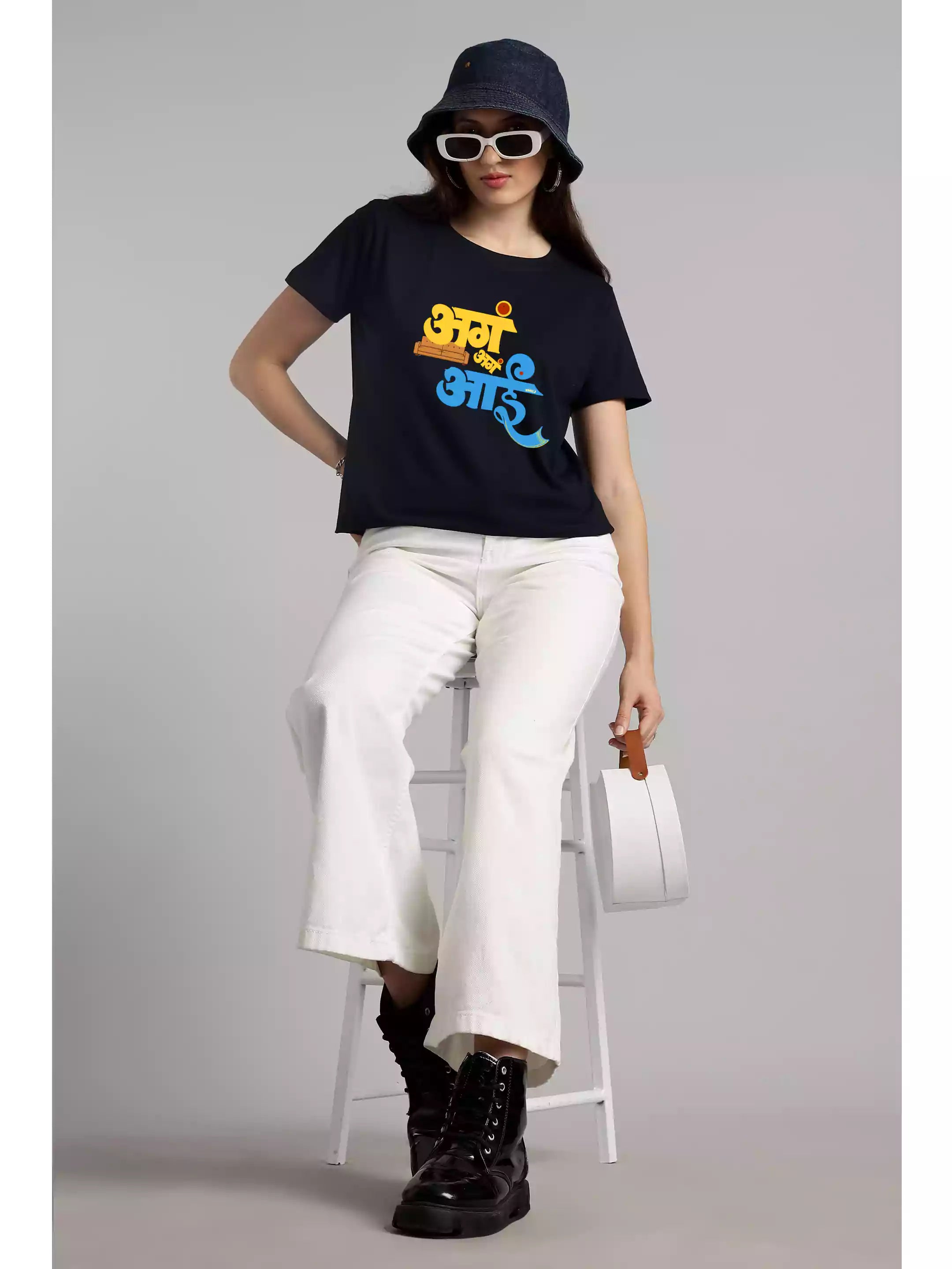 MHJ - Aga Aga aai Unisex Graphic Printed RF NB T-shirt