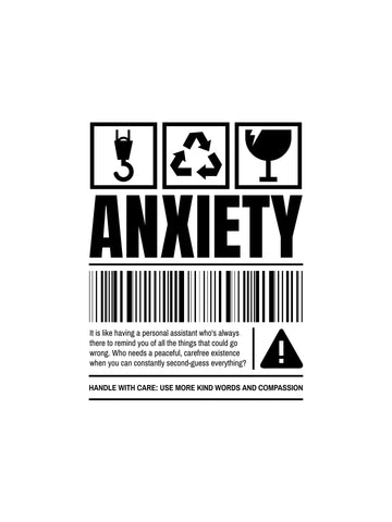 ANXIETY - Sukhiaatma Unisex Graphic Printed White T-shirt