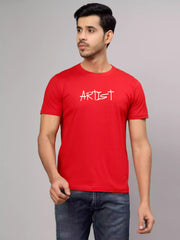Artist - Sukhiaatma Unisex Graphic Printed Red T-shirt