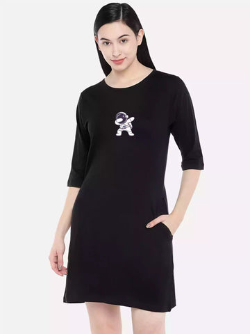 Astro Dab Black T-Shirt Dress