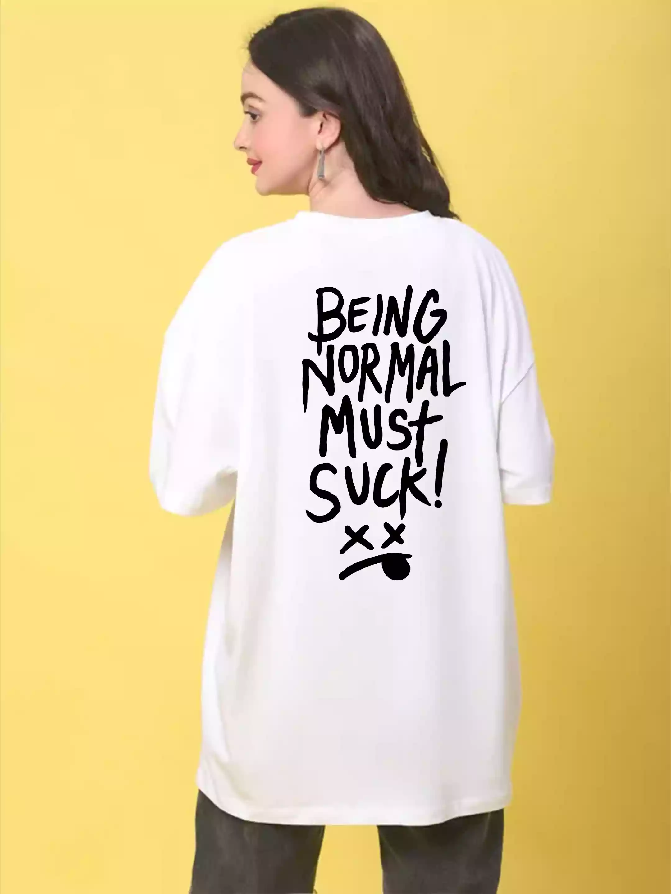 Being Normal White - Sukhiaatma Unisex Oversized T-shirt