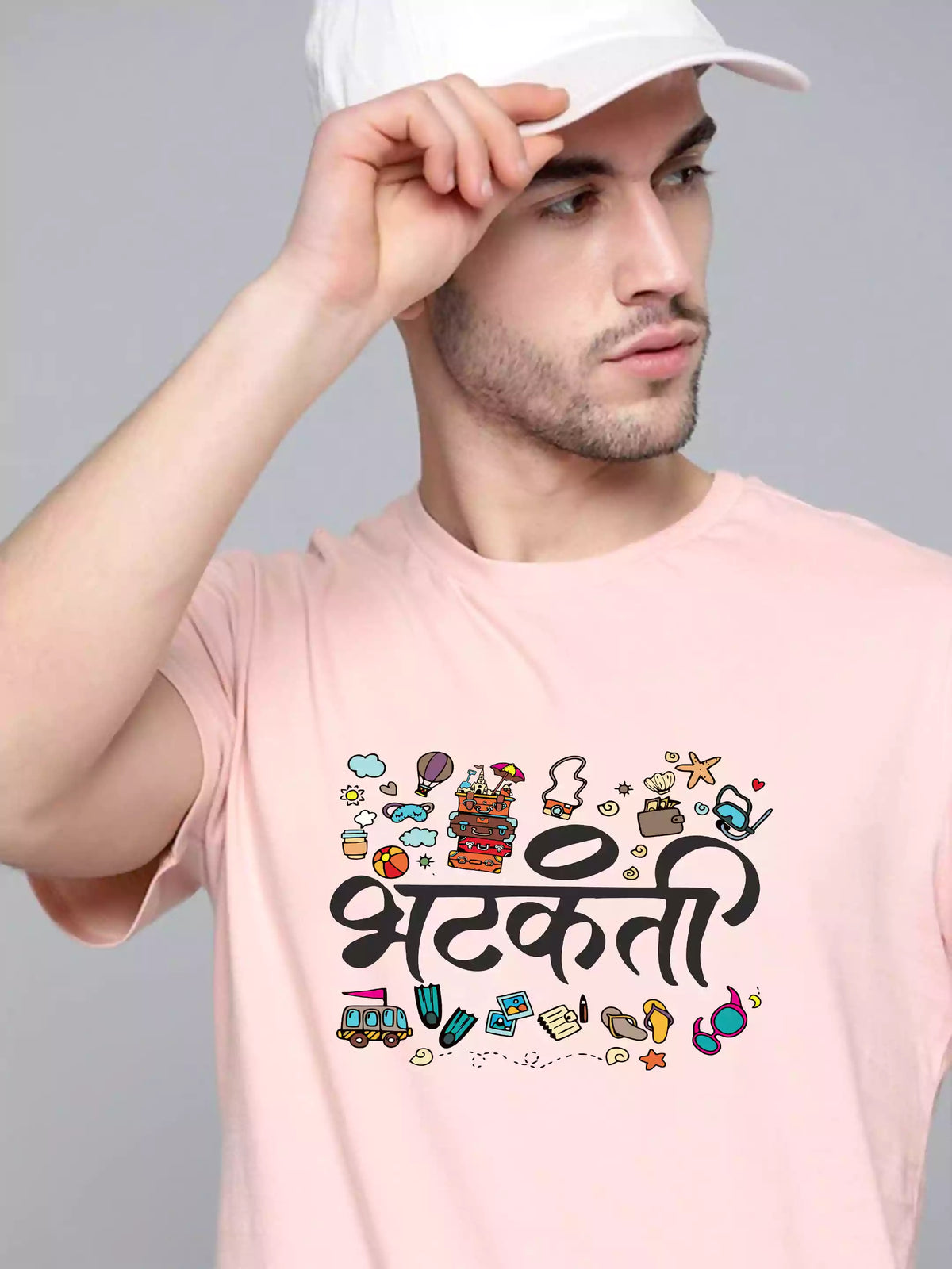 Bhatkanti Peach Color - Sukhiaatma Unisex Marathi Graphic Printed T-shirt