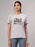 Bhatkanti - Sukhiaatma Unisex Marathi Graphic Printed GreyT-shirt