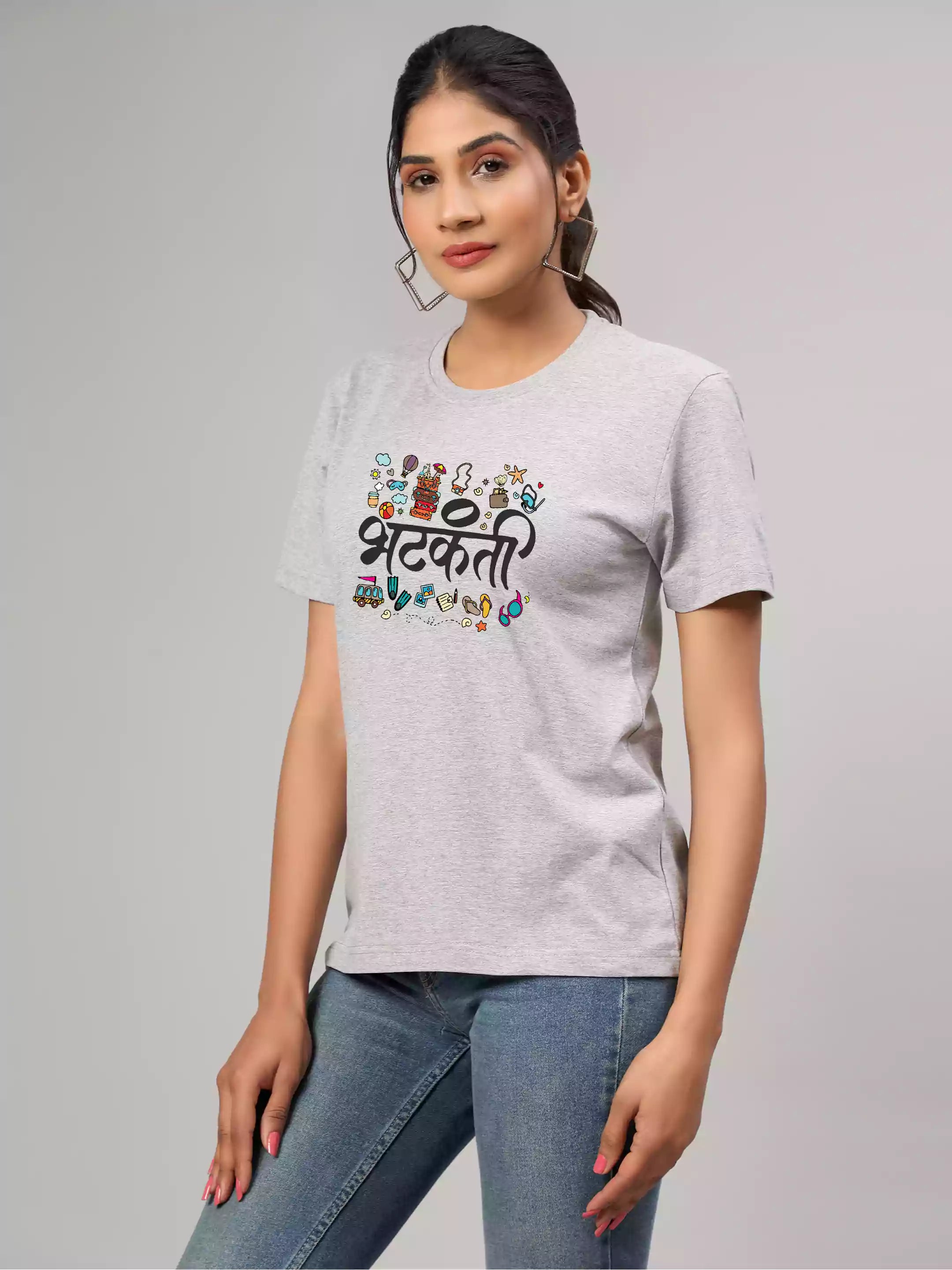 Bhatkanti - Sukhiaatma Unisex Marathi Graphic Printed T-shirt
