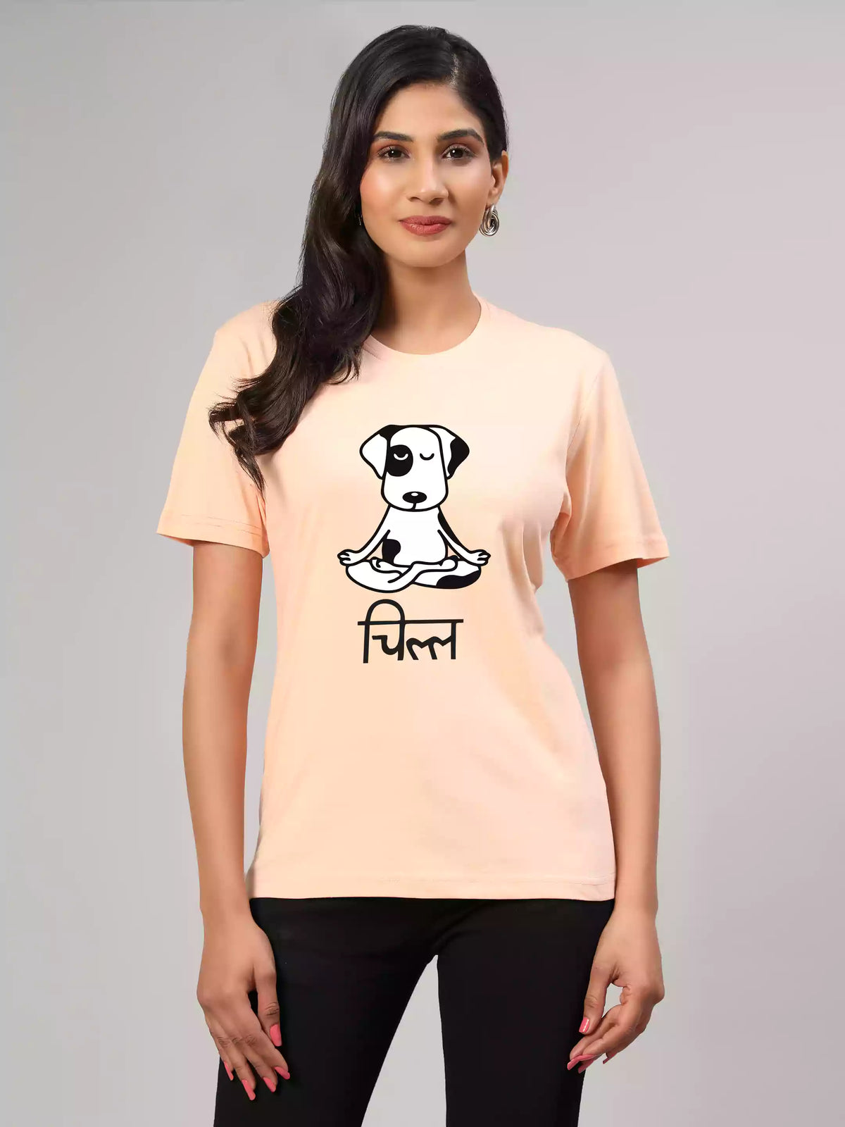 Chill - Sukhiaatma Unisex Graphic Printed Peach T-shirt