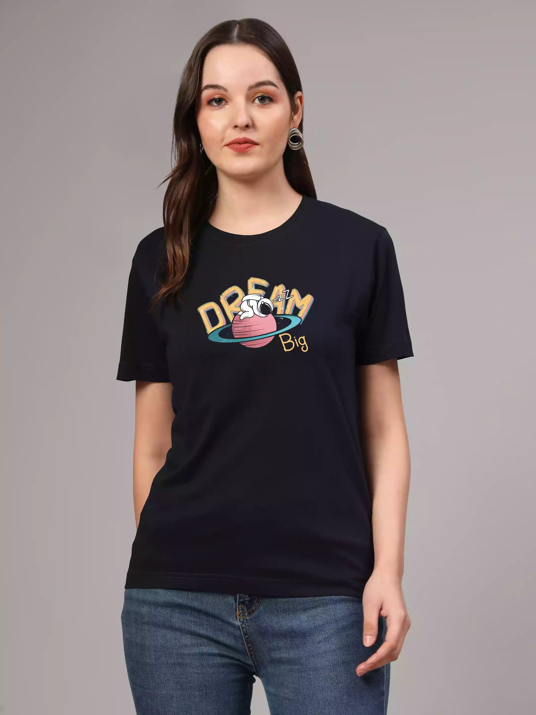 Dream big  - Sukhiaatma Unisex Graphic Printed Black T-shirt