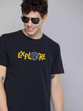 Explore - Sukhiaatma Unisex Graphic Printed Black T-shirt