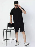 Solid Black Sukhiaatma Unisex Oversized Co-ord