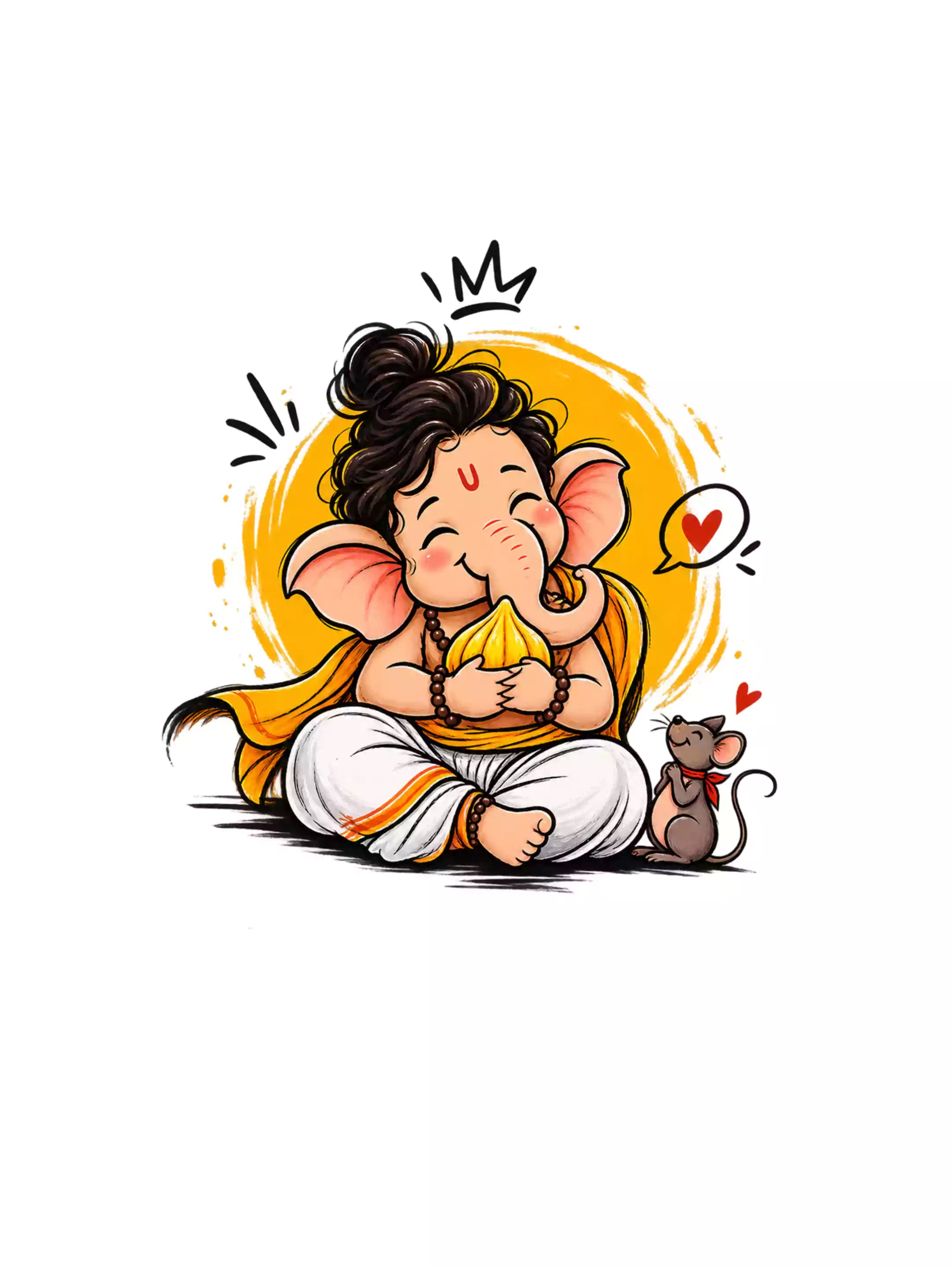 Ganesh C1 - Whtie - Sukhiaatma Ganpati T-Shirt