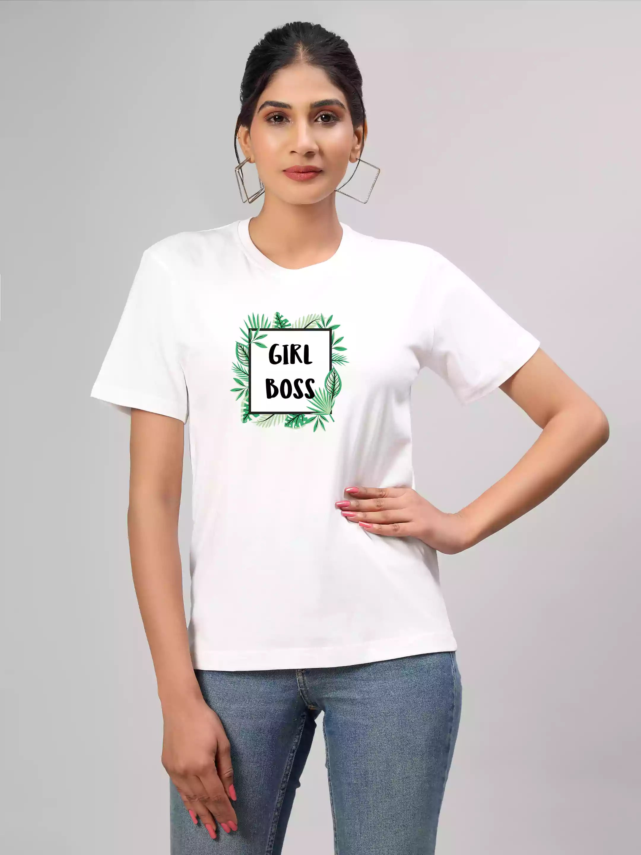 Girl Boss - Sukhiaatma Unisex Graphic Printed White T-shirt
